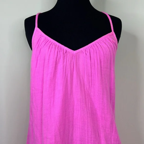 VINEYARD VINES Pink Neon Confetti Strappy Cross Back Coverup Dress XXS - Picture 3 of 7